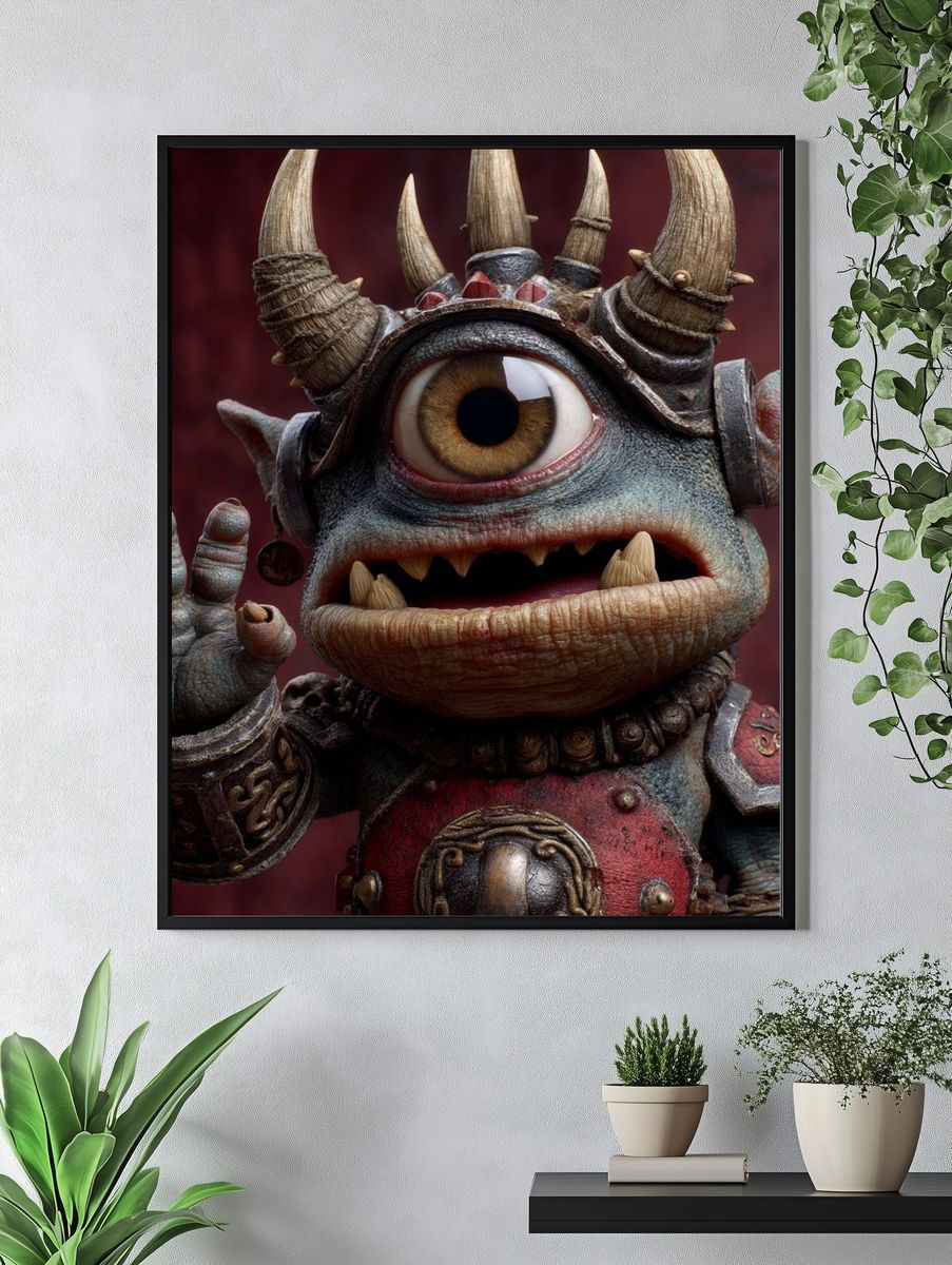 Cyclops Goblin Fantasy Illustration Poster. — room view 4