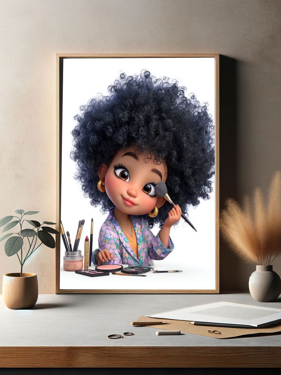 Cute Makeup Doll Illustration Poster. — room view 2