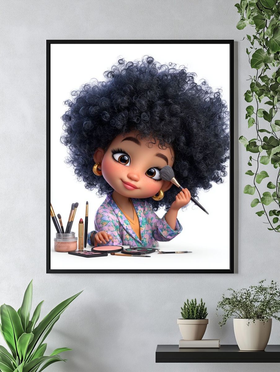 Cute Makeup Doll Illustration Poster. — room view 4