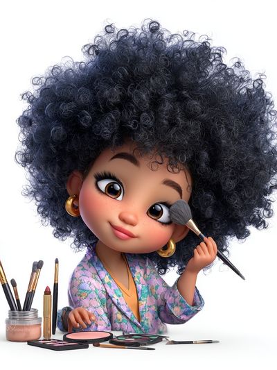 Cute Makeup Doll Illustration Poster. poster print