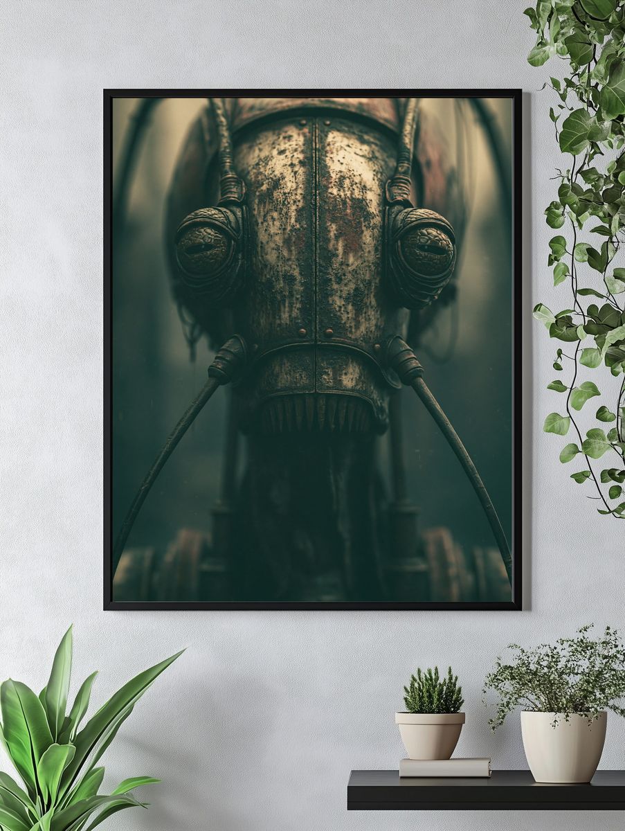 Steampunk Insect Portrait Print. — room view 4