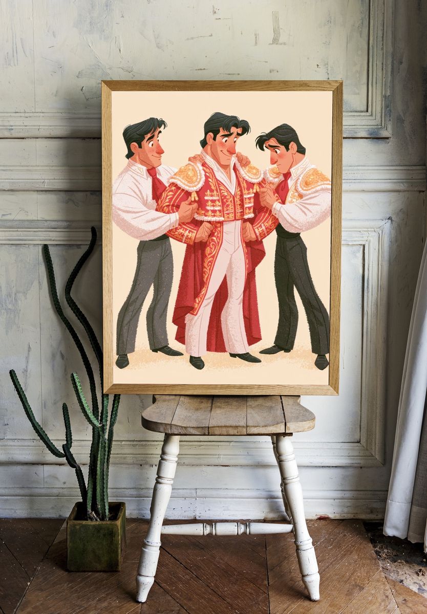 Cyber Cowboy Portrait Print. — room view 1