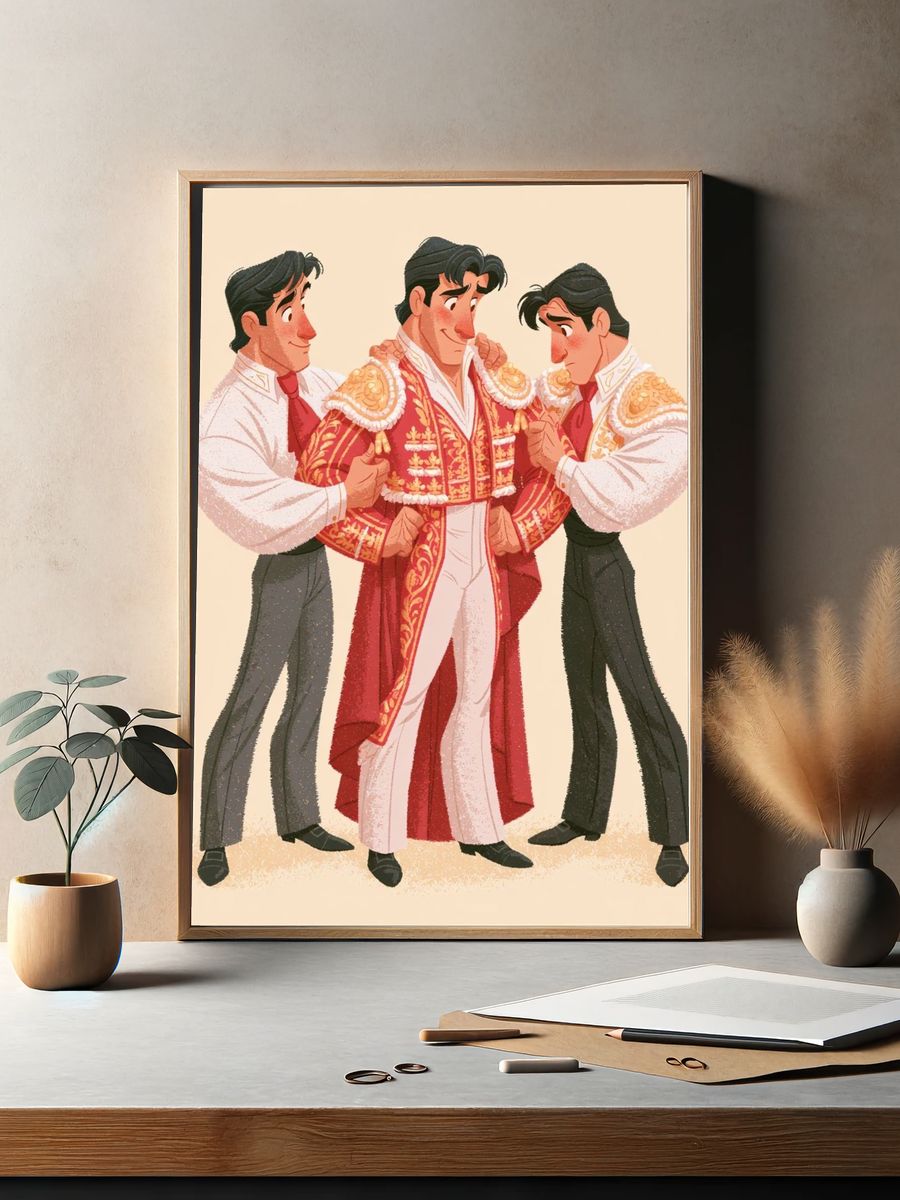 Cyber Cowboy Portrait Print. — room view 2