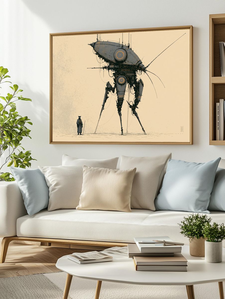 Giant Mech Sci-Fi Print. — room view 2