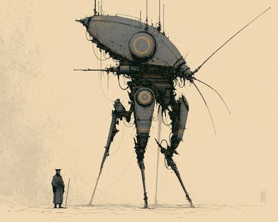 Giant Mech Sci-Fi Print. poster print