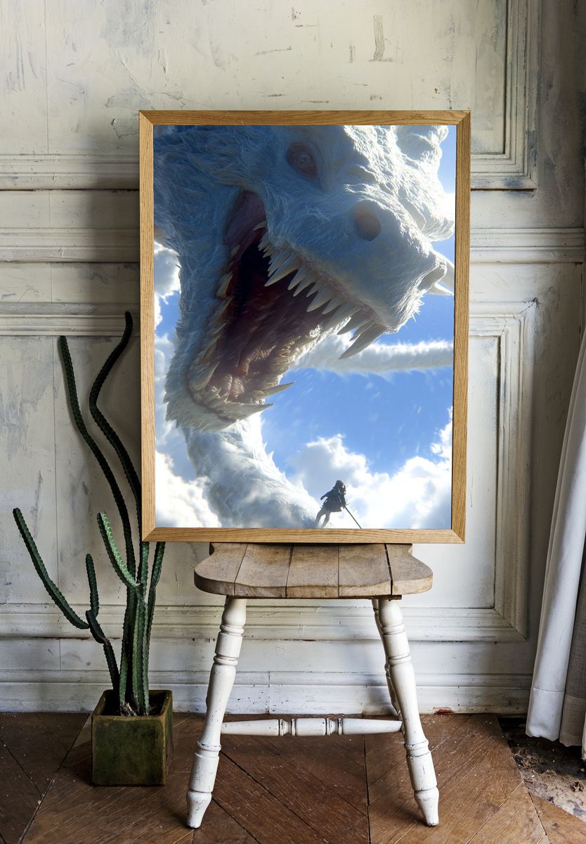 Dragon in the Clouds Fantasy Print. — room view 1