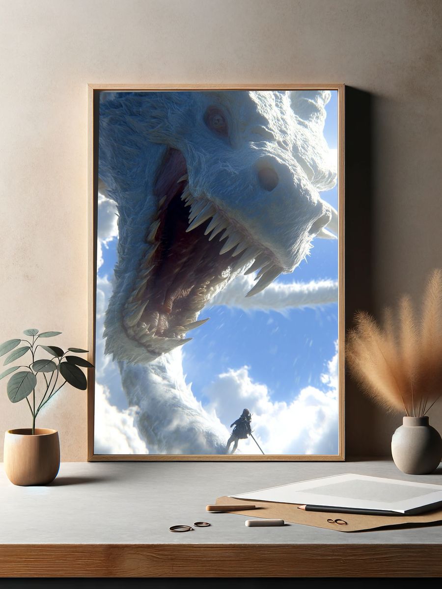 Dragon in the Clouds Fantasy Print. — room view 2