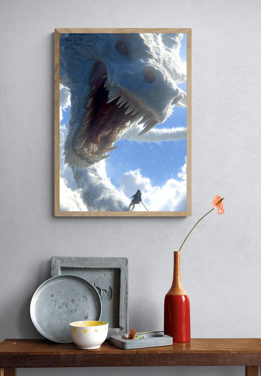 Dragon in the Clouds Fantasy Print. — room view 3