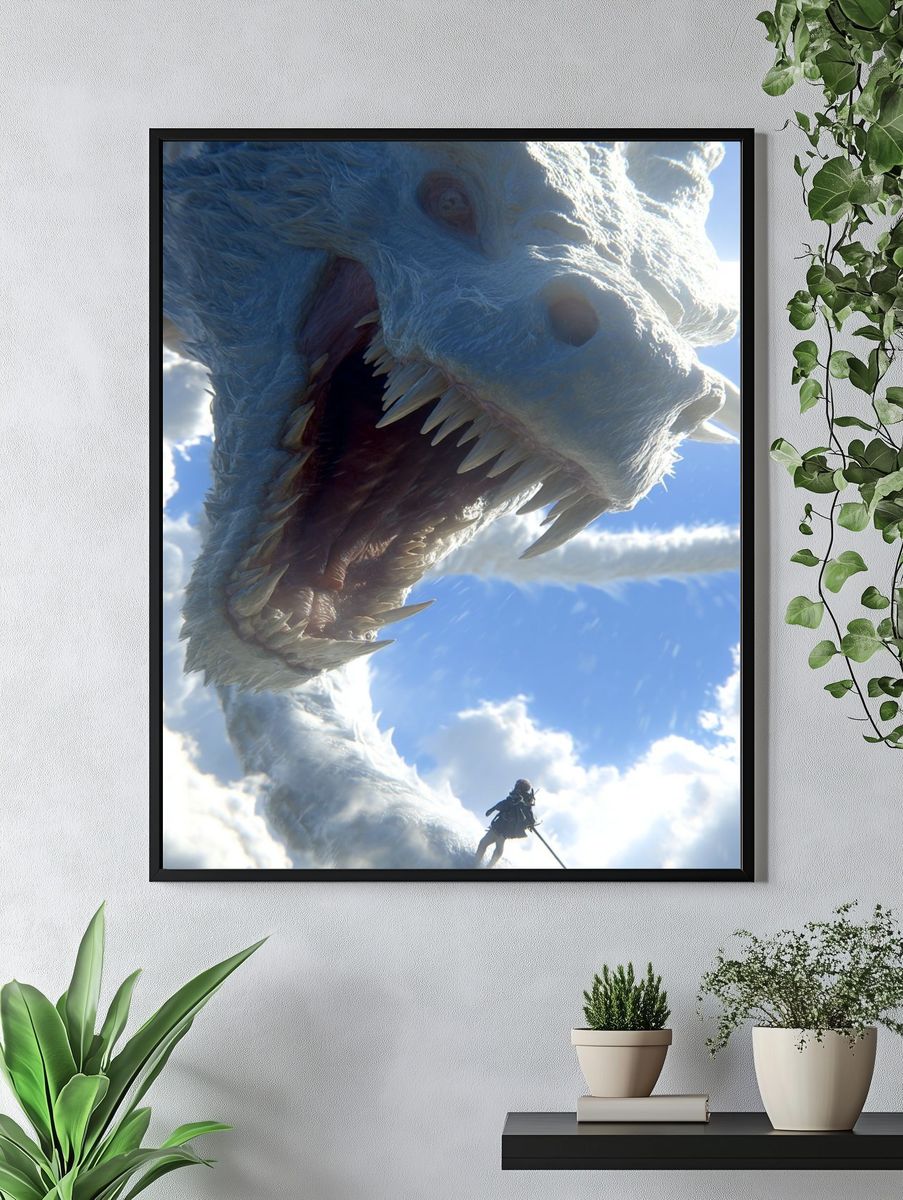 Dragon in the Clouds Fantasy Print. — room view 4