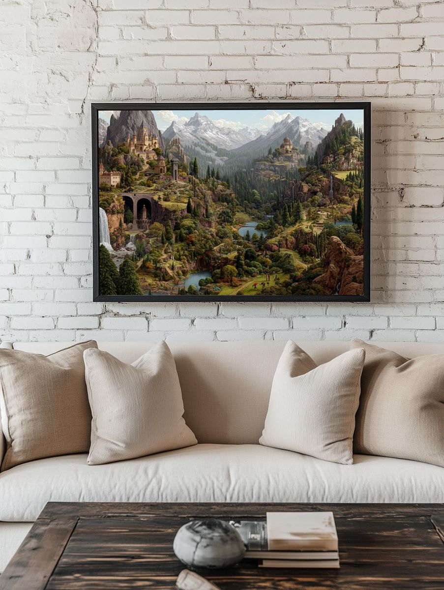 Fantasy Mountain Kingdom Poster. — room view 1