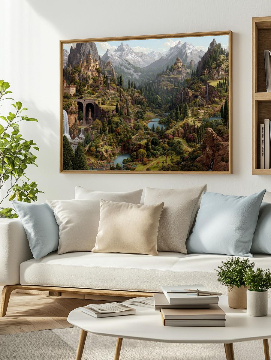 Fantasy Mountain Kingdom Poster. — room view 2