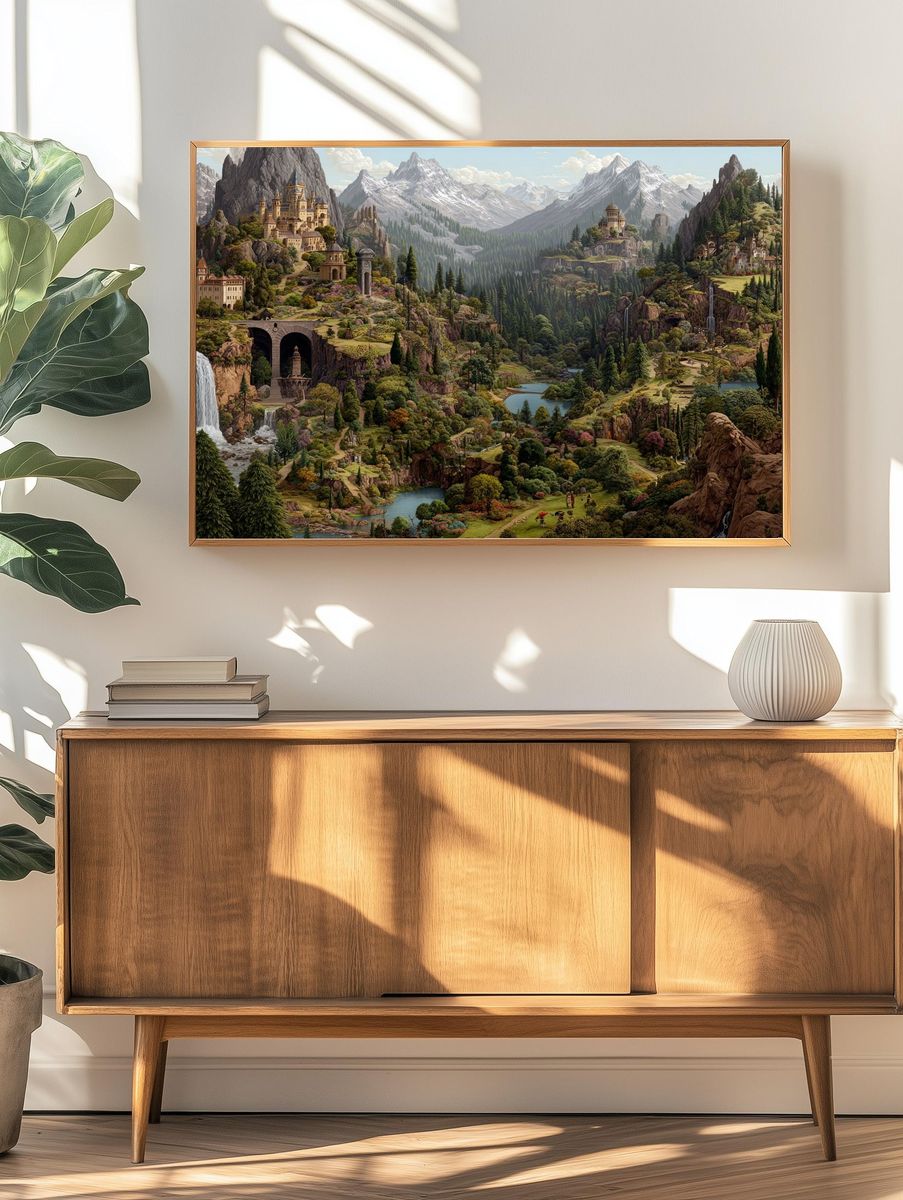 Fantasy Mountain Kingdom Poster. — room view 3