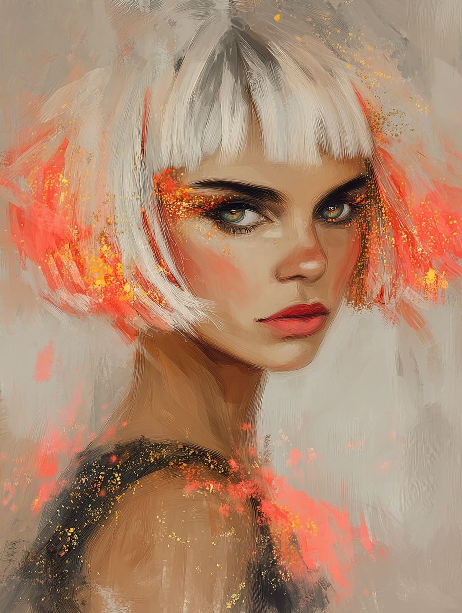 Futuristic Portrait Illustration Poster. poster detail