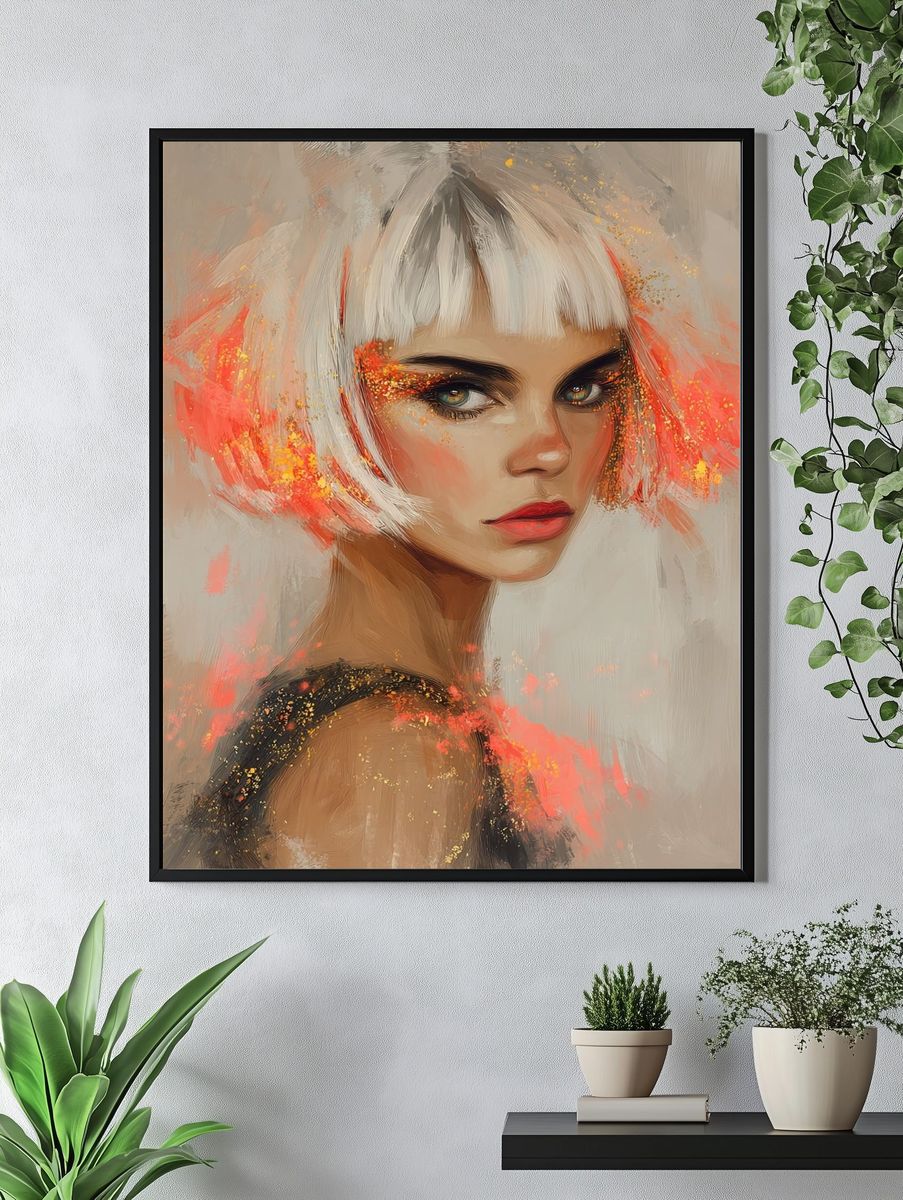 Futuristic Portrait Illustration Poster. — room view 4