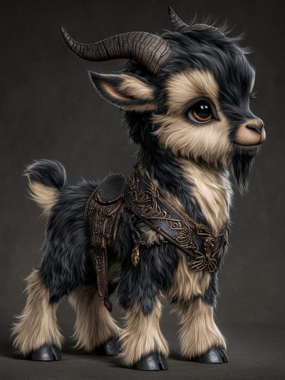 Fantasy Baby Goat Digital Art Poster. poster print