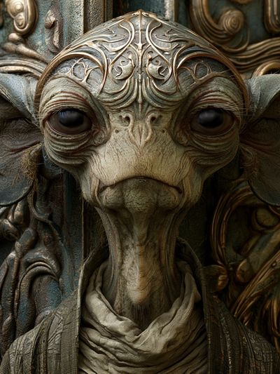 Alien Portrait Digital Art Poster. poster print