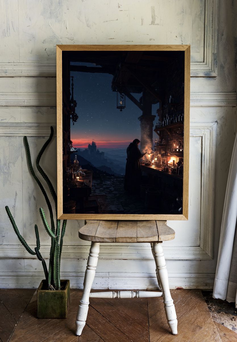 Moonlit Alchemist Workshop Print. — room view 1