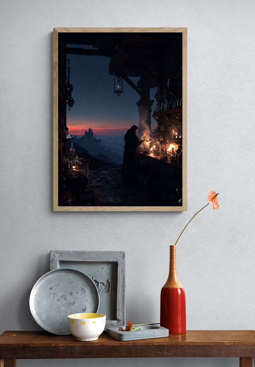 Moonlit Alchemist Workshop Print. — room view 3