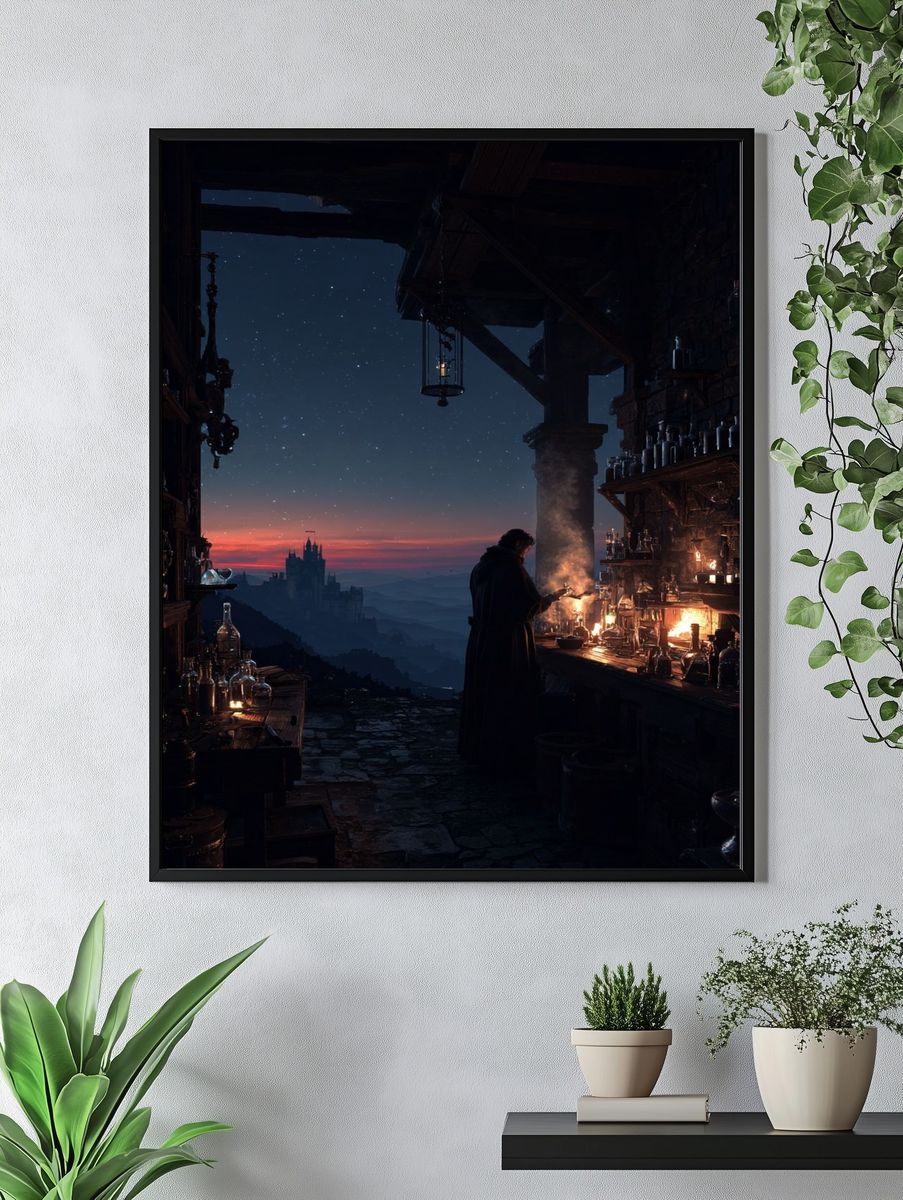 Moonlit Alchemist Workshop Print. — room view 4