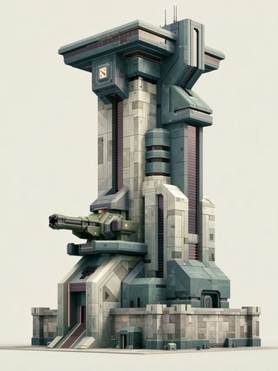 Futuristic Fortress Tower Print. poster print