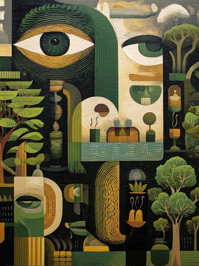 Surreal Forest Eyes Illustration Poster. poster — illustration art