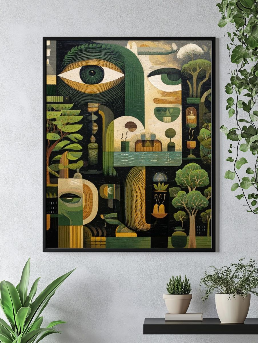 Surreal Forest Eyes Illustration Poster. — room view 4