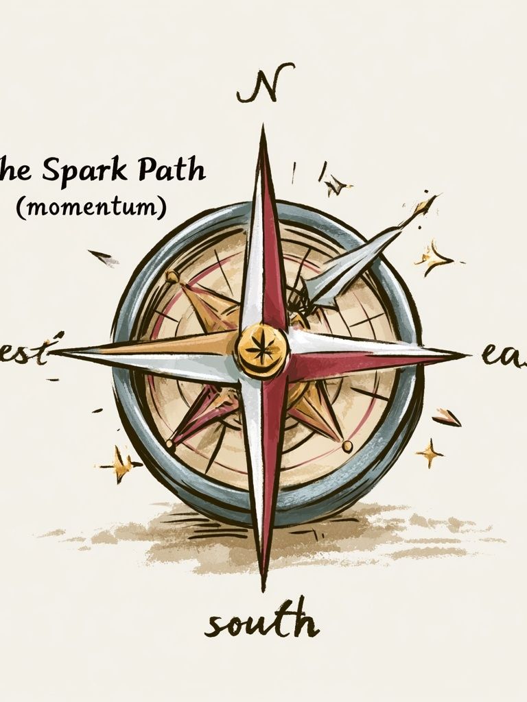 The Spark Path Compass Poster. poster — illustration art