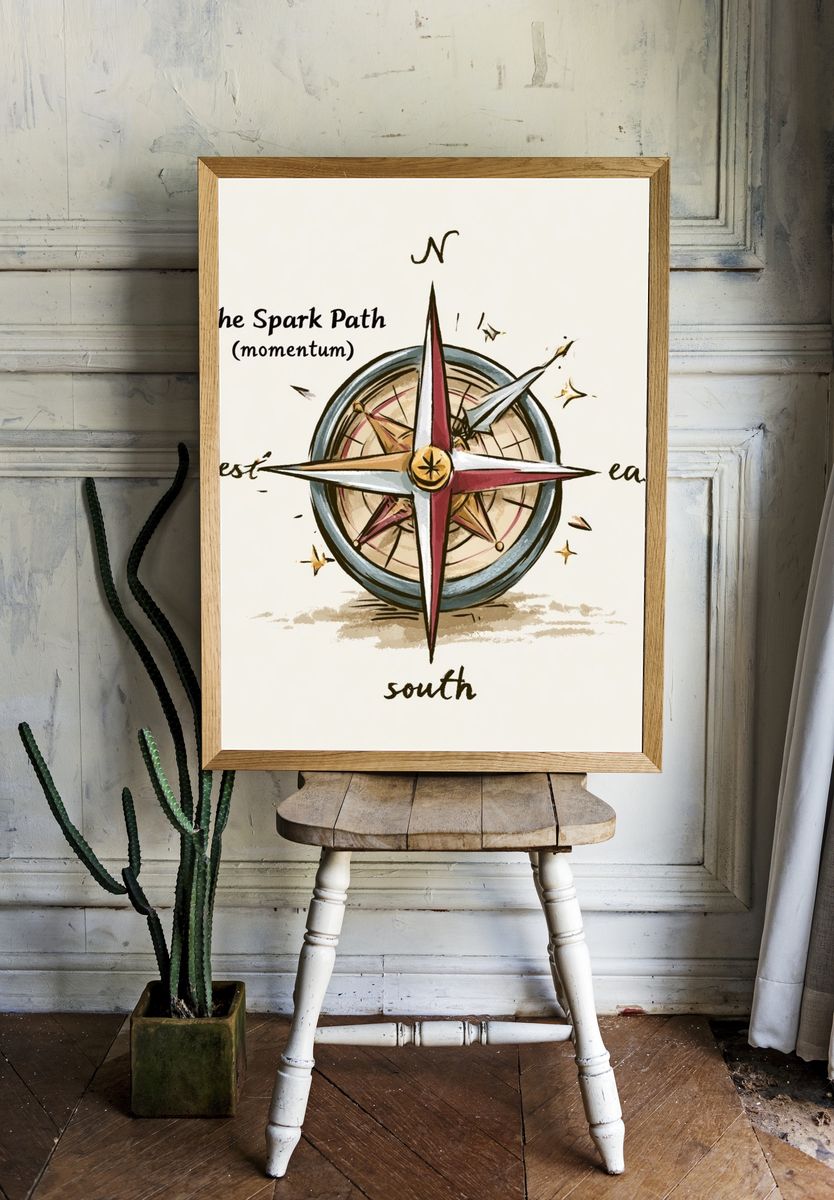 The Spark Path Compass Poster. — room view 1