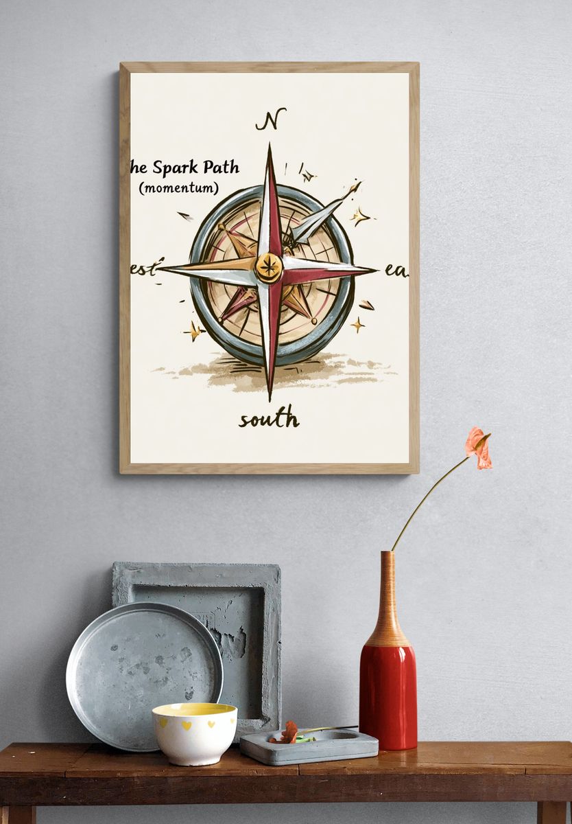 The Spark Path Compass Poster. — room view 3
