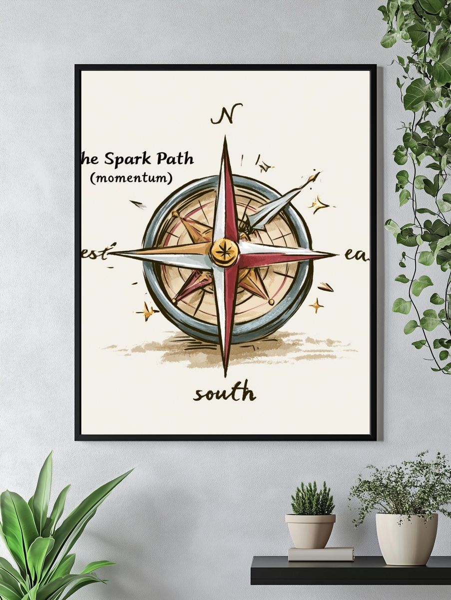 The Spark Path Compass Poster. — room view 4
