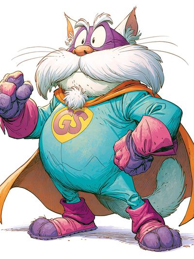 Superhero Cat Illustration Poster. poster print