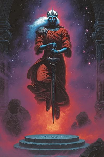 Celestial Sword Queen Fantasy Print. poster print