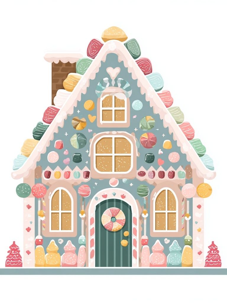 Candy House Illustration Poster. poster — illustration art