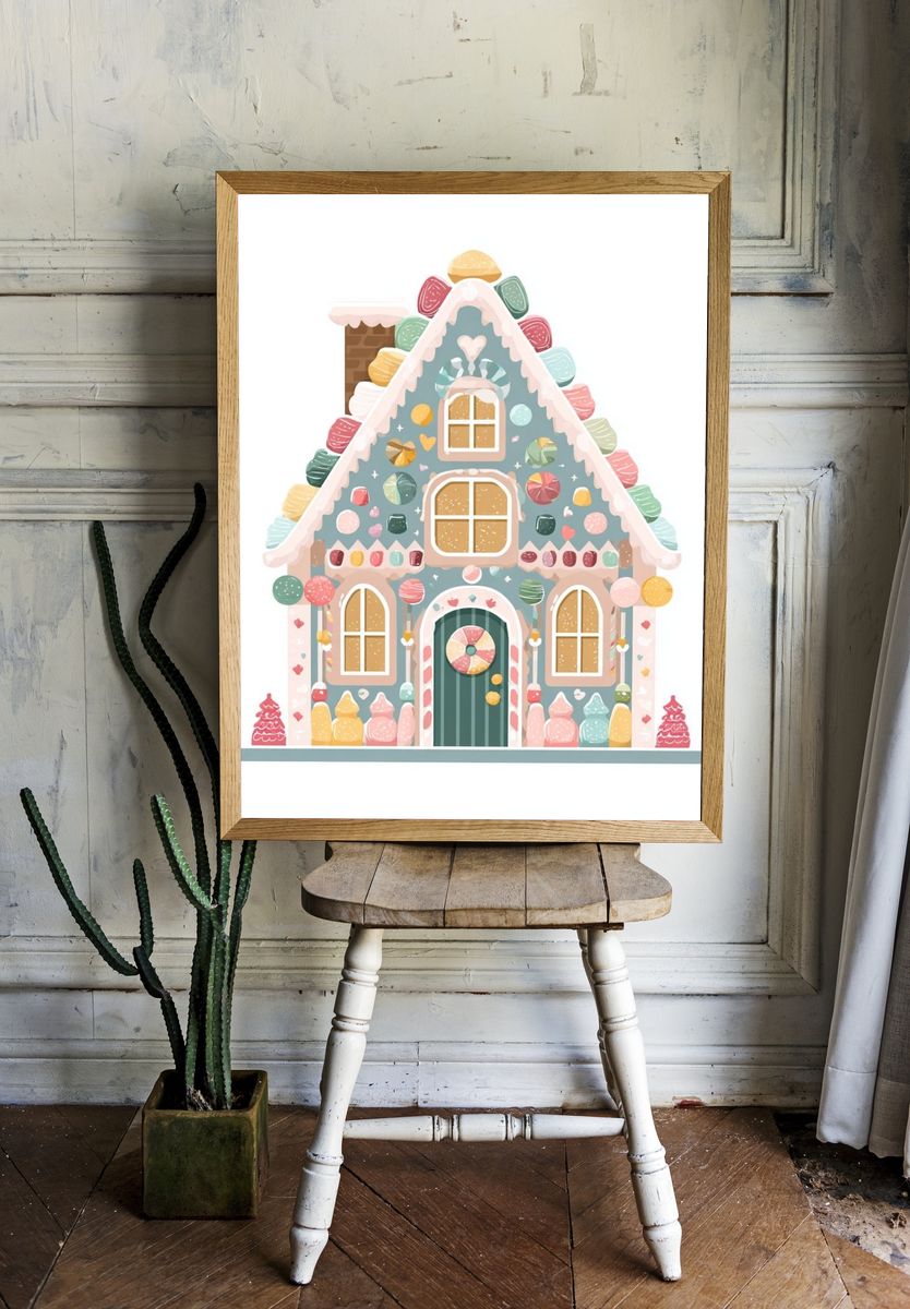 Candy House Illustration Poster. — room view 1