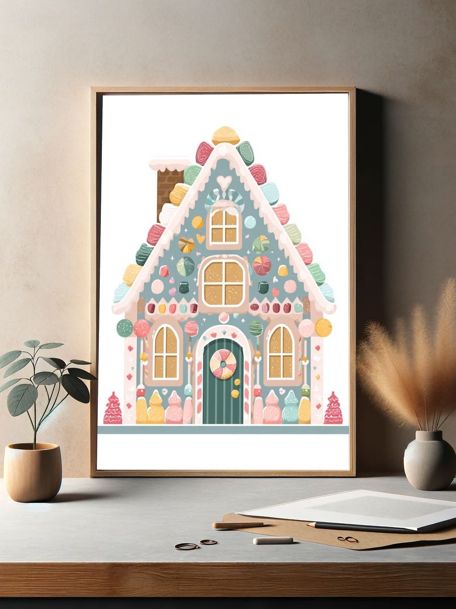 Candy House Illustration Poster. — room view 2