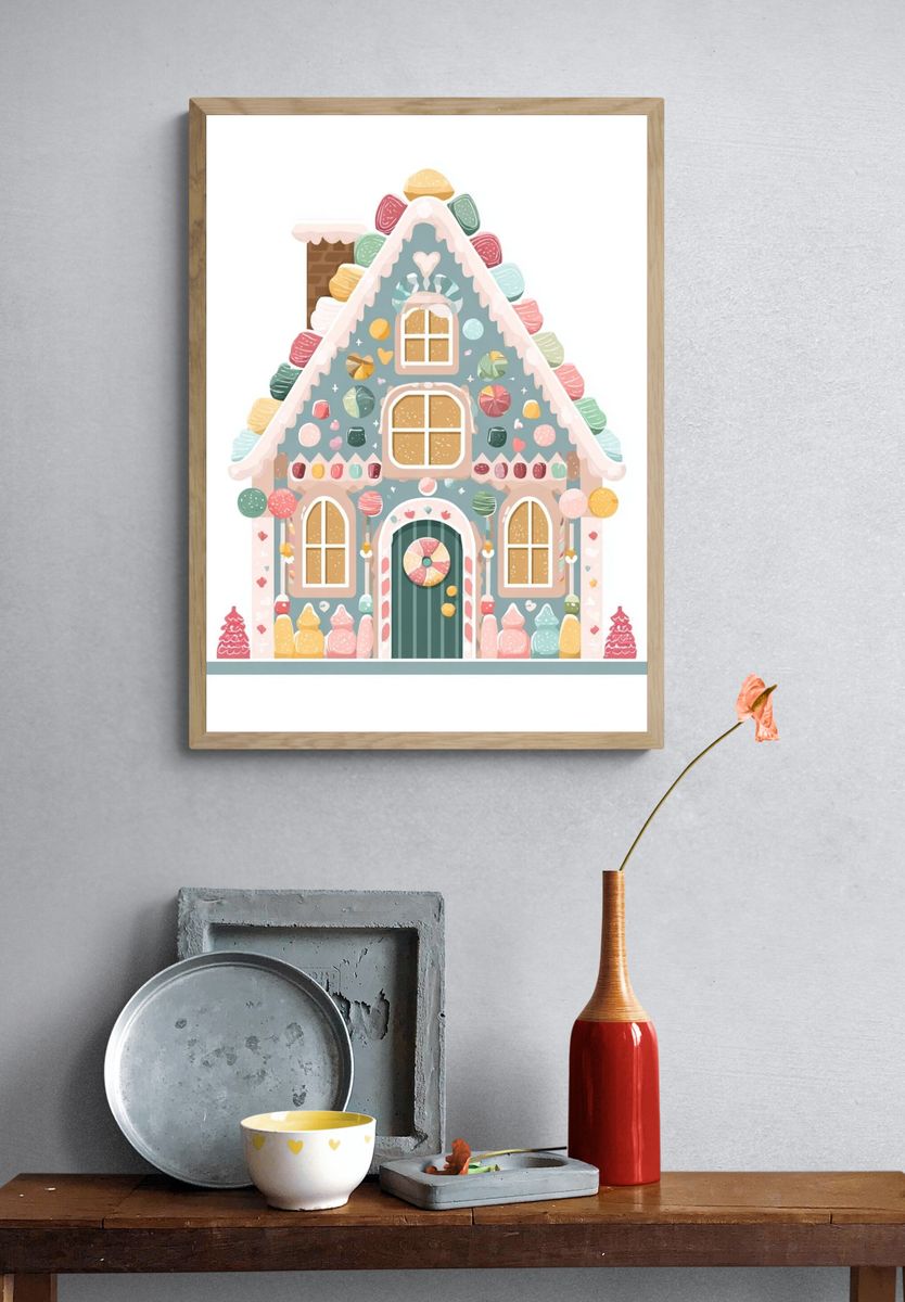 Candy House Illustration Poster. — room view 3