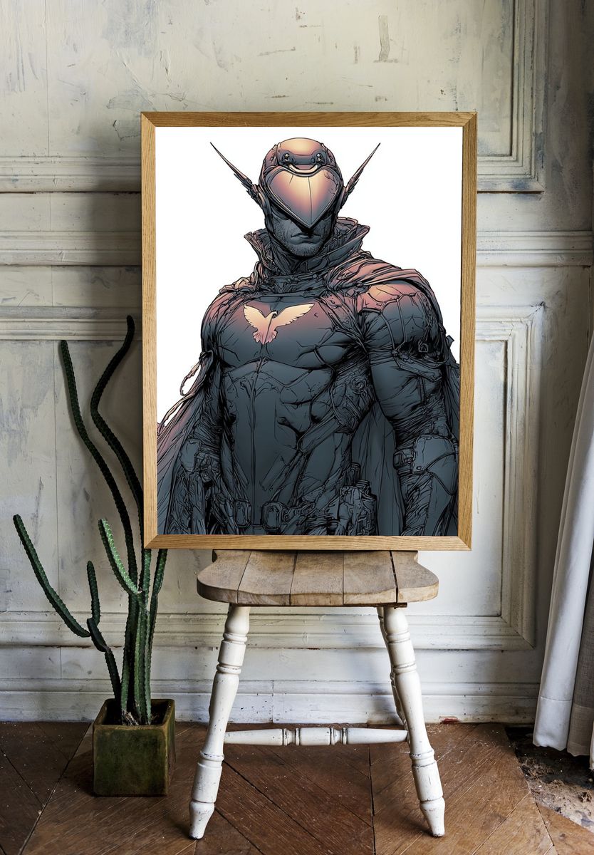 Armored Hero Digital Art Poster. — room view 1