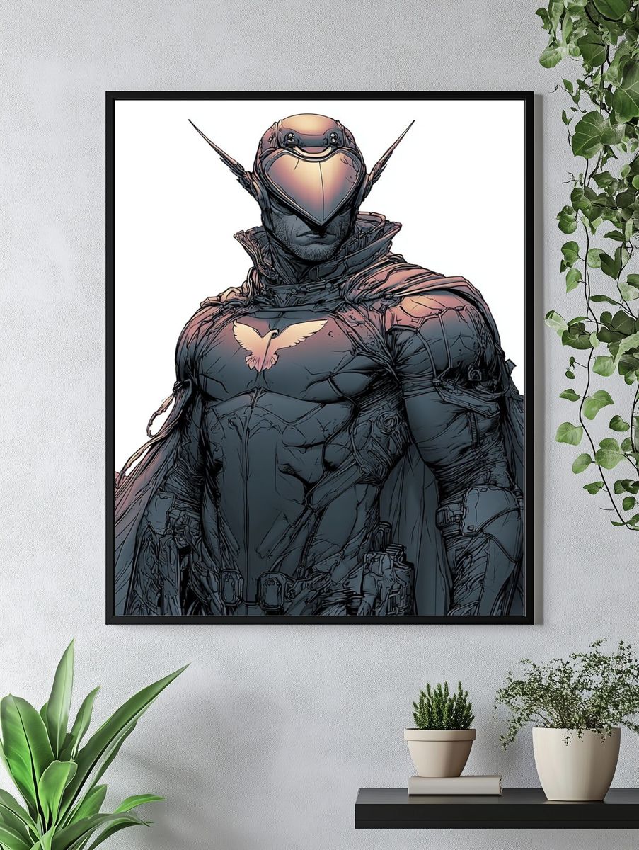 Armored Hero Digital Art Poster. — room view 4