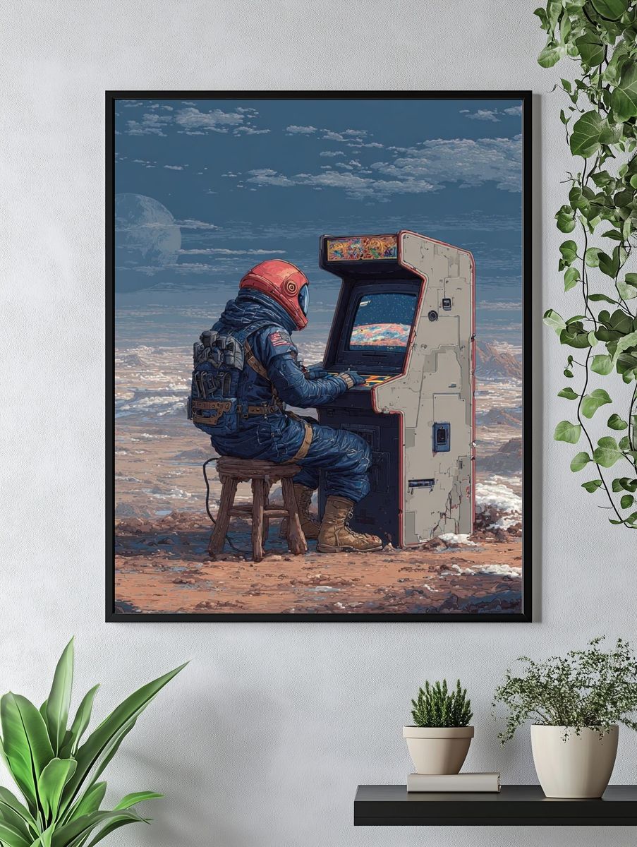 Astronaut Arcade Landscape Print. — room view 4