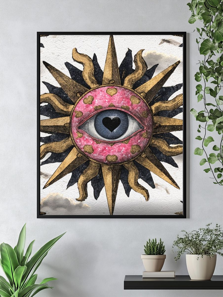 Mystic Eye Sun Illustration Poster. — room view 4