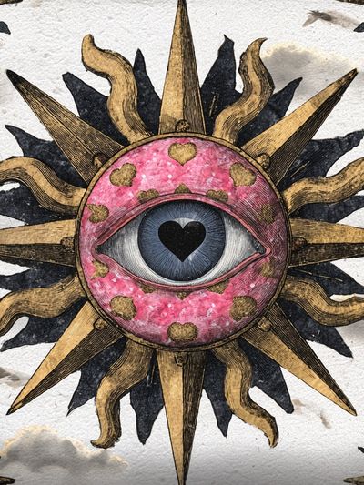 Mystic Eye Sun Illustration Poster. poster print