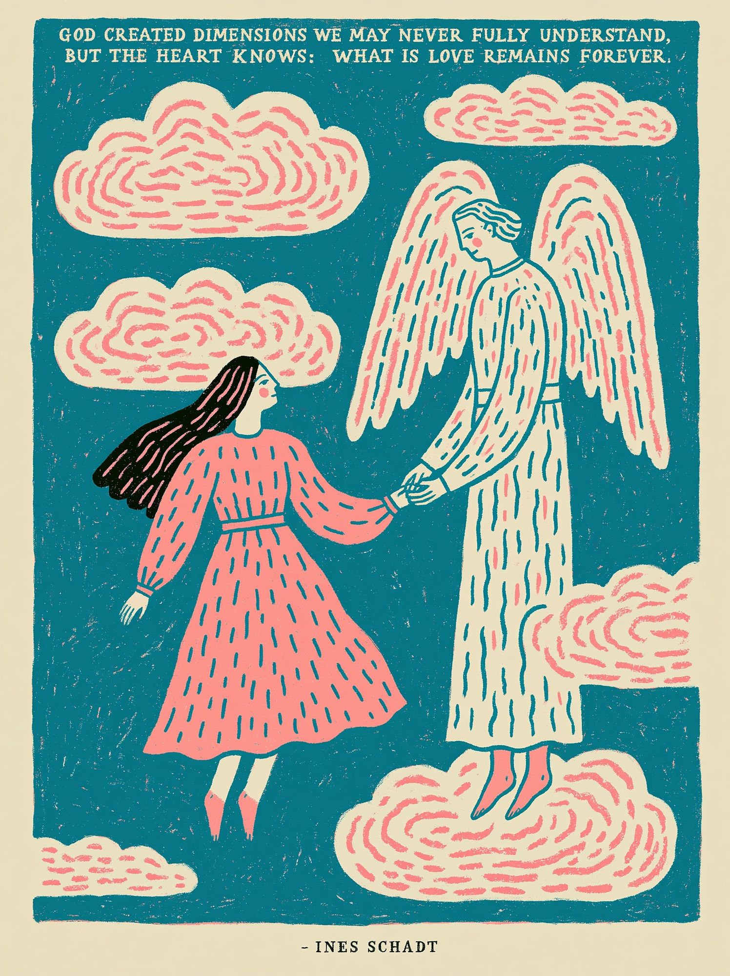 Angel Love Quote Illustration Poster. poster detail
