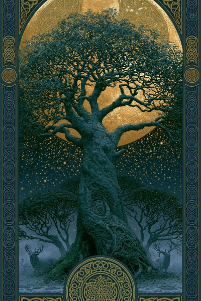 Celtic Tree of Life Fantasy Poster. poster print