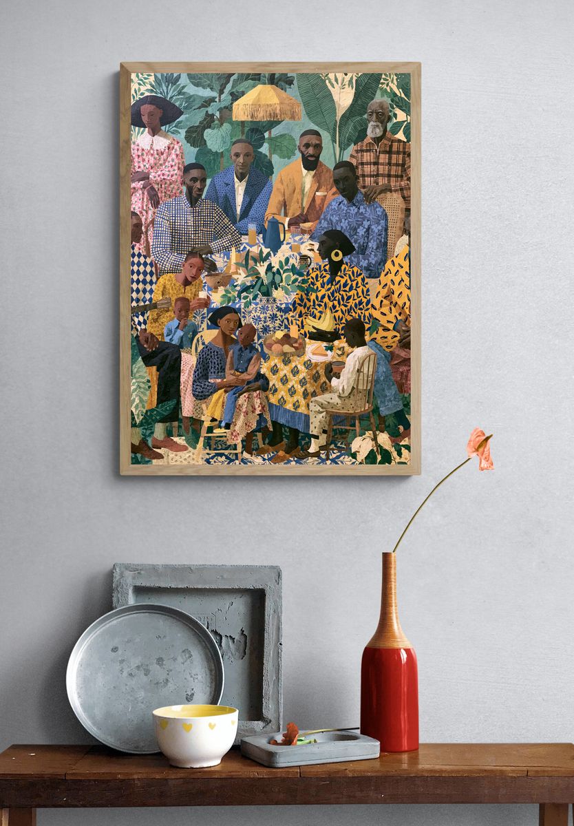 Family Gathering Botanical Illustration Poster. — room view 3