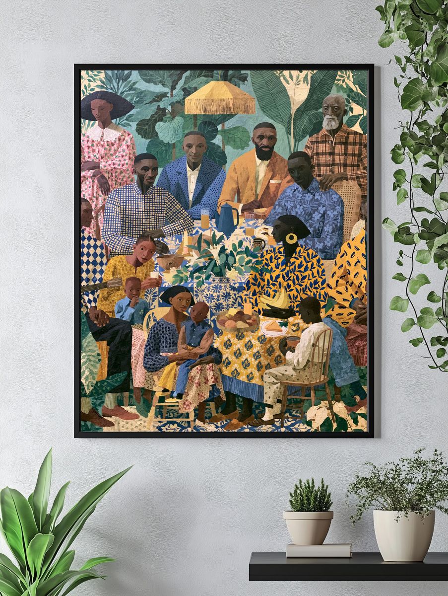 Family Gathering Botanical Illustration Poster. — room view 4