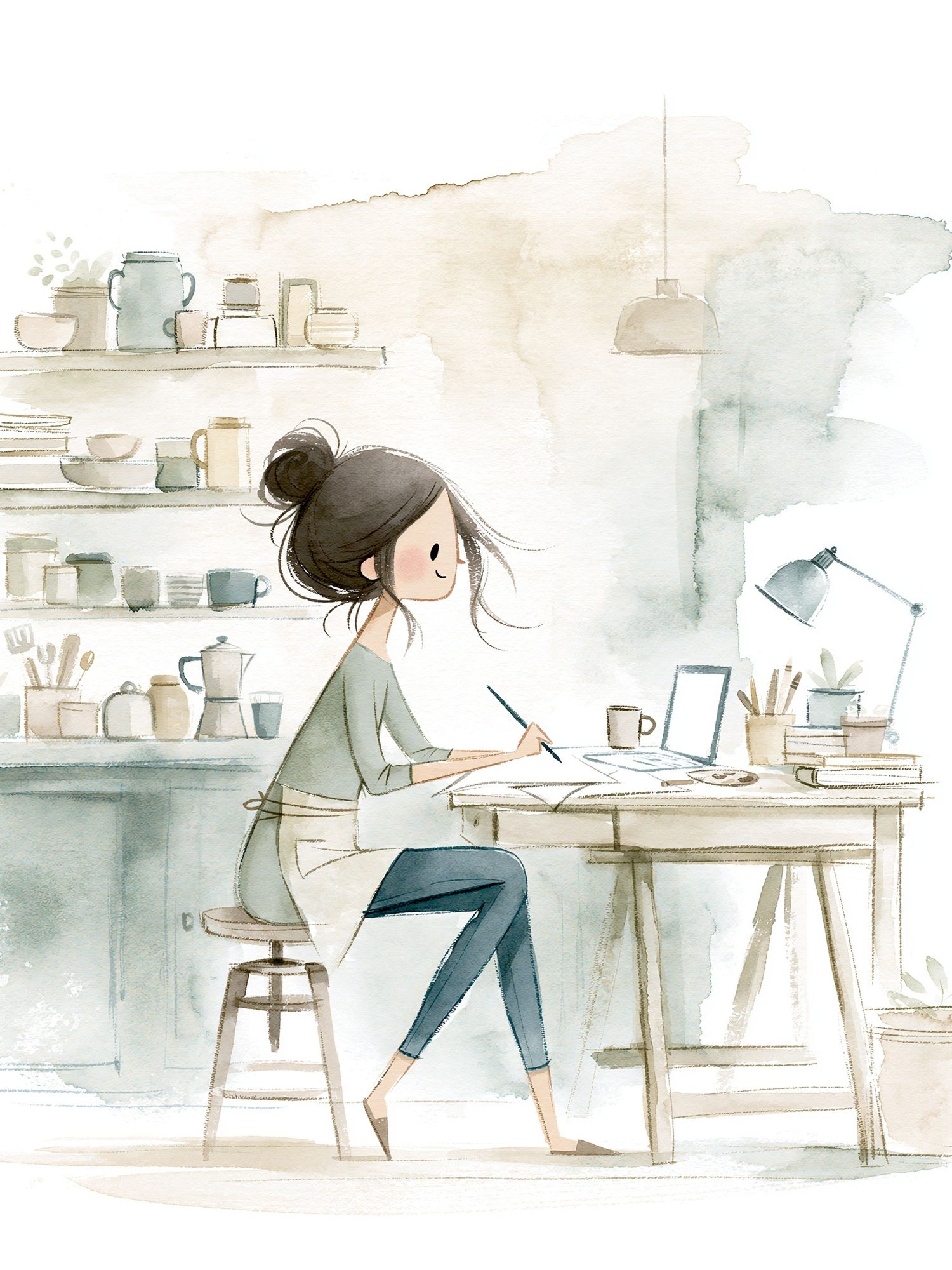 Creative Studio Watercolor Poster. poster detail