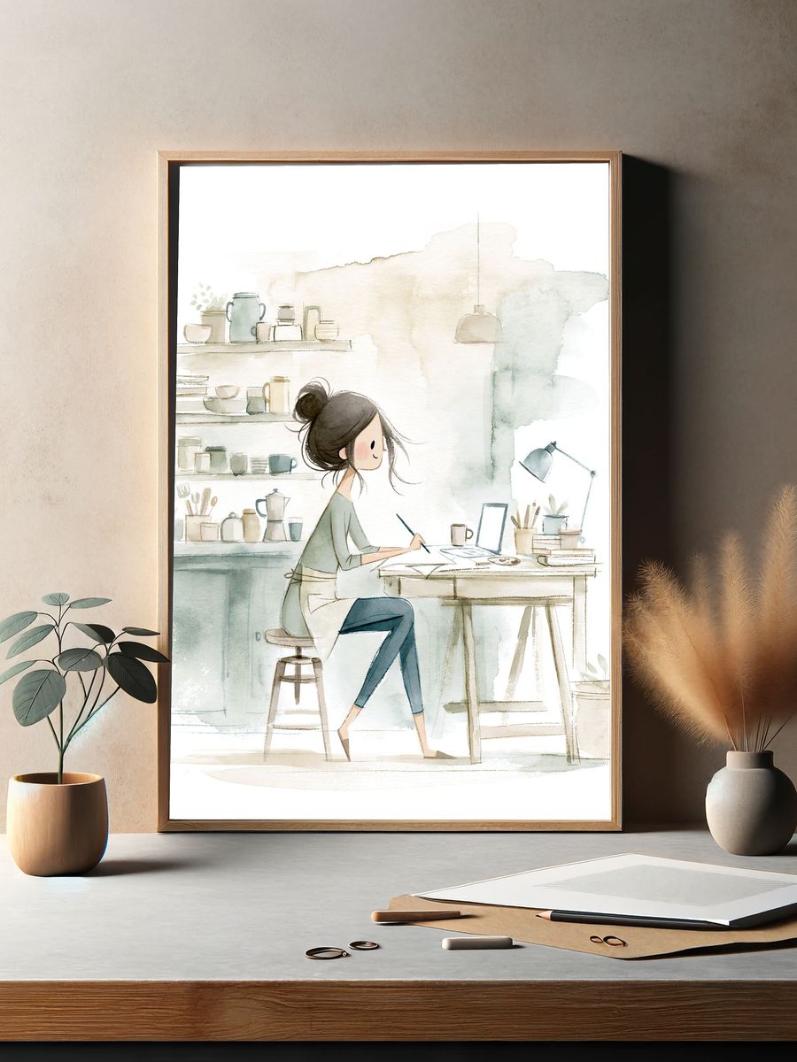 Creative Studio Watercolor Poster. — room view 2