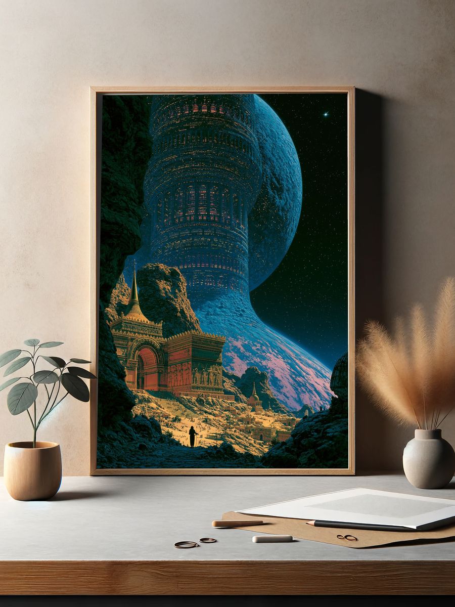 Cosmic Temple City Sci-Fi Poster. — room view 2