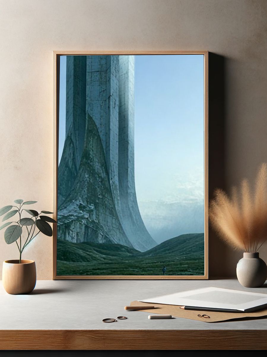 Monolithic Cliffscape — Surreal Print. — room view 2