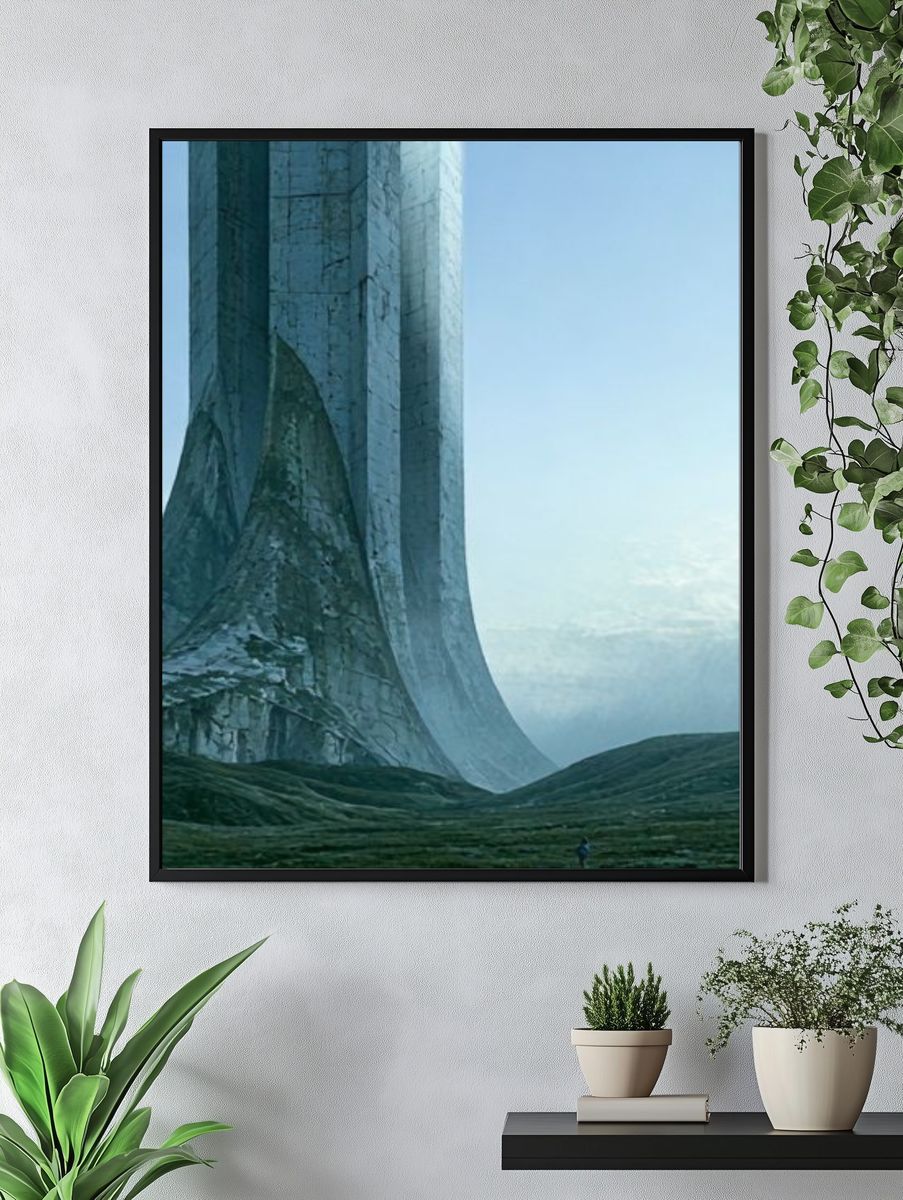 Monolithic Cliffscape — Surreal Print. — room view 4